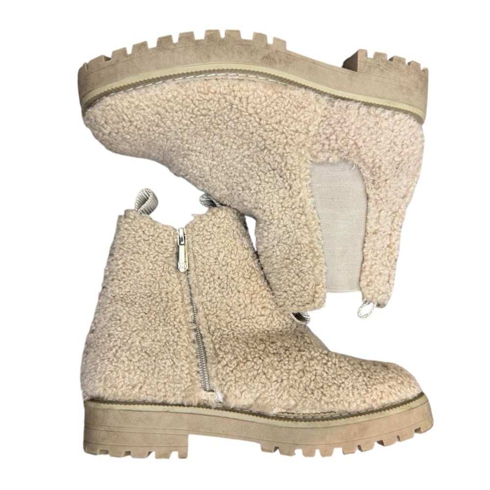 Sam Edelman Girls Laguna Faux Shearling Chelsea Ankle Boots sz 3